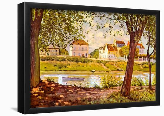 Alfred Sisley Village on the Bank of the Seine Art Print Poster-null-Framed Poster