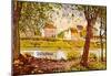 Alfred Sisley Village on the Bank of the Seine Art Print Poster-null-Mounted Poster