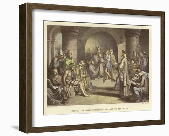 Alfred the Great Submitting His Laws to the Witan-John Bridges-Framed Giclee Print