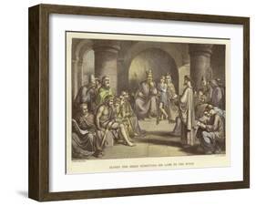 Alfred the Great Submitting His Laws to the Witan-John Bridges-Framed Giclee Print