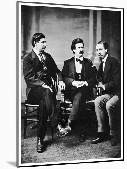 Alfred Townsend, Mark Twain and David Gray, 1871-MATHEW B BRADY-Mounted Giclee Print