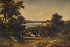 'A Harbour surrounded by Wooded Hills and Meadows with Cattle', 1859, (1938)-Alfred Vickers-Giclee Print