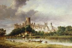 A View of Windsor Castle from the Brocas Meadows-Alfred Vickers-Framed Stretched Canvas