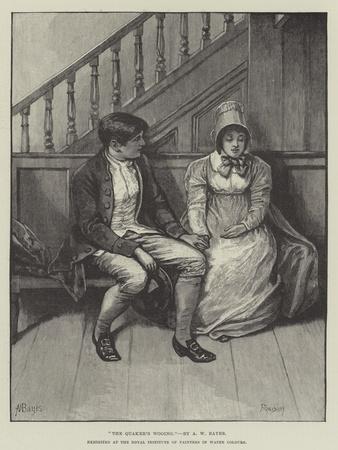 The Quaker's Wooing, Exhibited at the Royal Institute of Painters in Water Colours