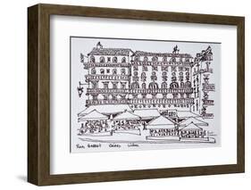 Alfresco dining along rue Garrett, Chiado, Lisbon, Portugal-Richard Lawrence-Framed Photographic Print