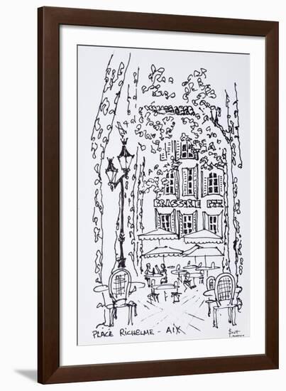 Alfresco dining in a plaza, Aix en Provence, France-Richard Lawrence-Framed Photographic Print