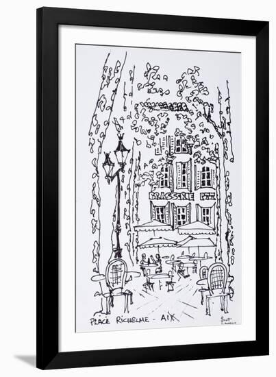 Alfresco dining in a plaza, Aix en Provence, France-Richard Lawrence-Framed Photographic Print