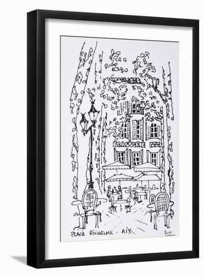 Alfresco dining in a plaza, Aix en Provence, France-Richard Lawrence-Framed Photographic Print