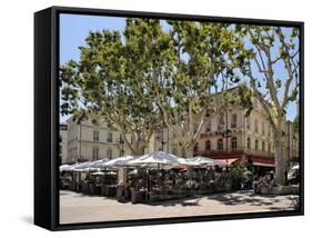 Alfresco Restaurants, Place De L'Horloge, Avignon, Provence, France, Europe-Peter Richardson-Framed Stretched Canvas