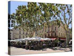 Alfresco Restaurants, Place De L'Horloge, Avignon, Provence, France, Europe-Peter Richardson-Stretched Canvas