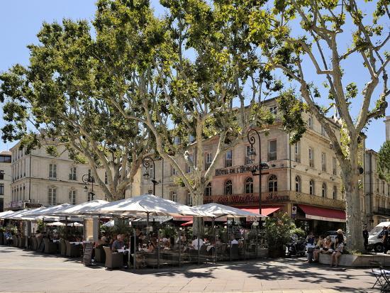 'Alfresco Restaurants, Place De L'Horloge, Avignon, Provence, France ...