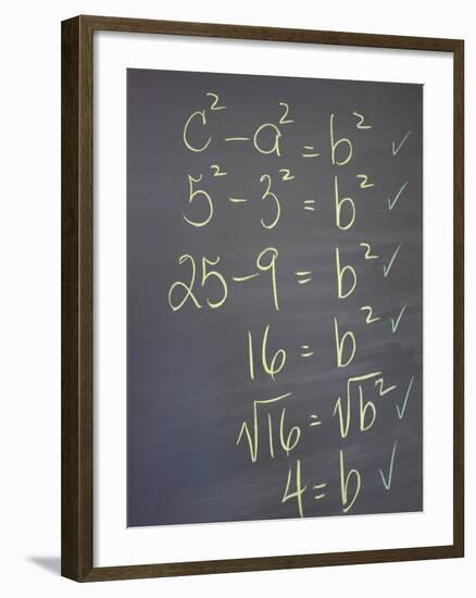 Algebra Equation on Blackboard-null-Framed Photographic Print