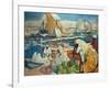 Alger La Blanche - Quay Scene, Algiers, 1912-Leon Cauvy-Framed Giclee Print