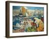 Alger La Blanche - Quay Scene, Algiers, 1912-Leon Cauvy-Framed Giclee Print