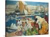 Alger La Blanche - Quay Scene, Algiers, 1912-Leon Cauvy-Stretched Canvas