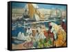 Alger La Blanche - Quay Scene, Algiers, 1912-Leon Cauvy-Framed Stretched Canvas