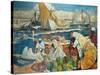 Alger La Blanche - Quay Scene, Algiers, 1912-Leon Cauvy-Stretched Canvas