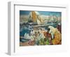 Alger La Blanche - Quay Scene, Algiers, 1912-Leon Cauvy-Framed Giclee Print