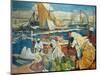 Alger La Blanche - Quay Scene, Algiers, 1912-Leon Cauvy-Mounted Giclee Print