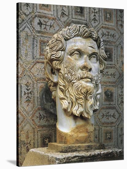 Algeria, Djemila, Colossal Head of the Emperor Septimius Severus-null-Stretched Canvas