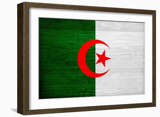 Algeria Flag Design with Wood Patterning - Flags of the World Series-Philippe Hugonnard-Framed Art Print