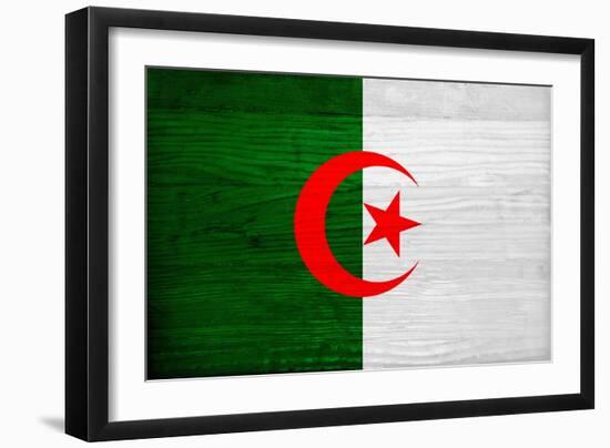 Algeria Flag Design with Wood Patterning - Flags of the World Series-Philippe Hugonnard-Framed Art Print