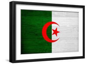 Algeria Flag Design with Wood Patterning - Flags of the World Series-Philippe Hugonnard-Framed Art Print