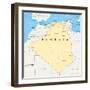 Algeria Political Map-Peter Hermes Furian-Framed Art Print