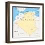 Algeria Political Map-Peter Hermes Furian-Framed Art Print