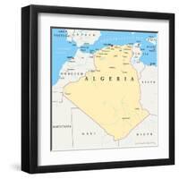 Algeria Political Map-Peter Hermes Furian-Framed Art Print