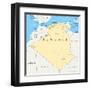 Algeria Political Map-Peter Hermes Furian-Framed Art Print