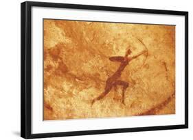 Algeria, Sahara Desert, Tassili-N-Ajjer National Park, Rock Carving Depicting Man with Bow-null-Framed Giclee Print