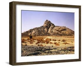 Algeria, Sahara, Rock Desert, Vegetation, Meager, Grasses, Shrubs-Thonig-Framed Photographic Print