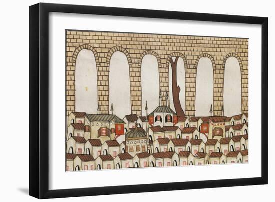 Algeria, Sidi-Fredji, Roman Aqueduct in Sidi-Fredji Gorge from Vivant Denon's Album, 1798-null-Framed Giclee Print