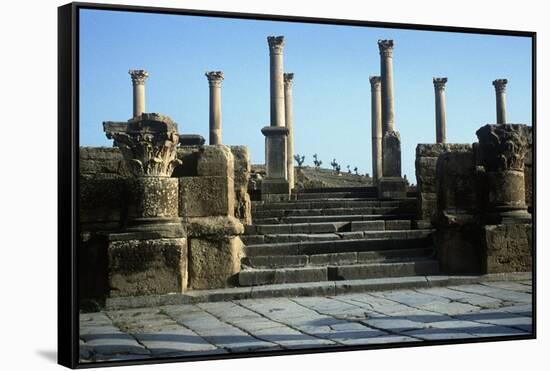 Algeria, Timgad, Roman Colonial Town Founded by Emperor Trajan around 100 A.D, Ruins-null-Framed Stretched Canvas