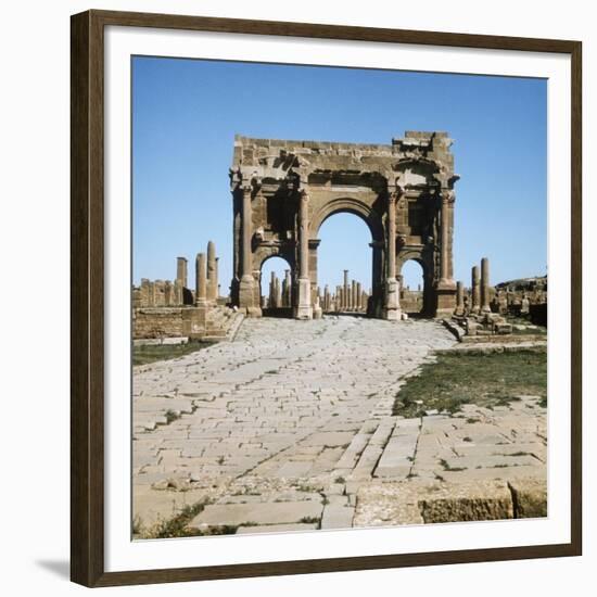 Algeria, Timgad, Thamugadi, Arch of Trajan at Ancient Roman Town-null-Framed Giclee Print