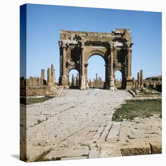 Algeria, Timgad, Thamugadi, Arch of Trajan at Ancient Roman Town-null-Stretched Canvas