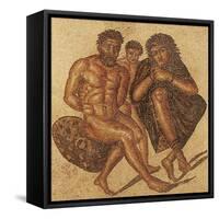 Algeria, Tipasa, Mosaic Work Depicting Berbers in Chains-null-Framed Stretched Canvas