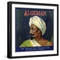 Algerian Brand - Los Angeles, California - Citrus Crate Label-Lantern Press-Framed Art Print