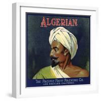 Algerian Brand - Los Angeles, California - Citrus Crate Label-Lantern Press-Framed Art Print