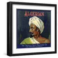 Algerian Brand - Los Angeles, California - Citrus Crate Label-Lantern Press-Framed Art Print