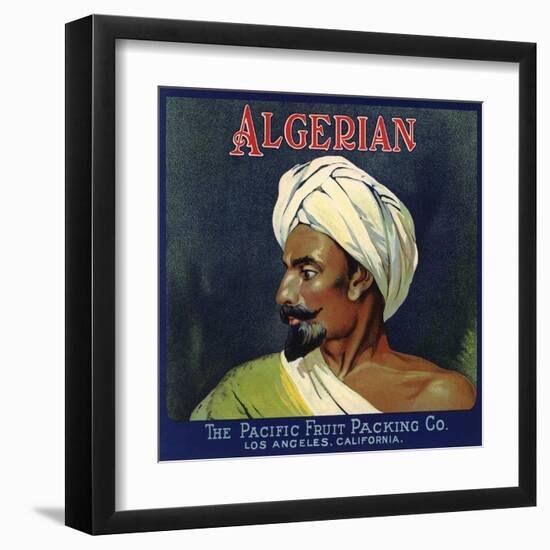 Algerian Brand - Los Angeles, California - Citrus Crate Label-Lantern Press-Framed Art Print