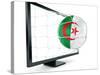 Algerian Soccer Ball Coming Out of a Monitor-zentilia-Stretched Canvas