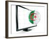 Algerian Soccer Ball Coming Out of a Monitor-zentilia-Framed Art Print