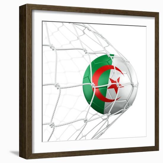 Algerian Soccer Ball in a Net-zentilia-Framed Art Print