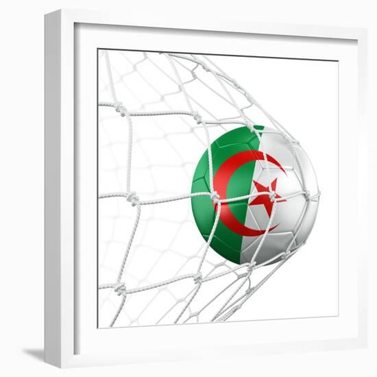 Algerian Soccer Ball in a Net-zentilia-Framed Art Print