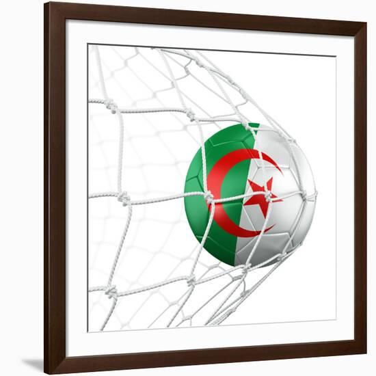 Algerian Soccer Ball in a Net-zentilia-Framed Art Print