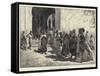 Algerine Beggars at the Door of a Mosque-Charles Auguste Loye-Framed Stretched Canvas