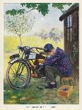 "The Finest of All Hobbies", a Boy Tinkers with His Motor Bike-Algernon Fovie-Mounted Art Print
