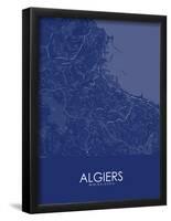 Algiers, Algeria Blue Map-null-Framed Poster